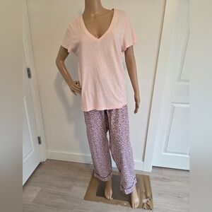 J.Crew Mercantile Slub Cotton Pink Floral PJ Set